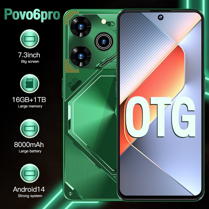 Smartphone Manufacturer - OEM Pova 6 Pro 7.3 Inch 16GB+1TB Android 13.0 5G