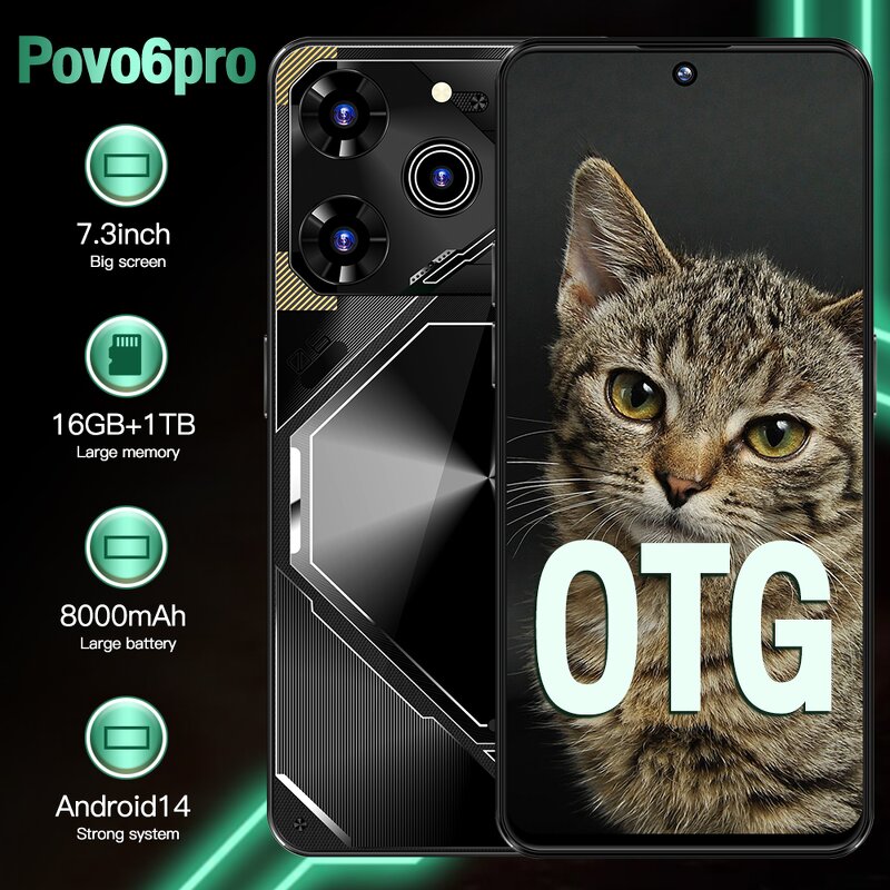 Smartphone Manufacturer - OEM Pova 6 Pro 7.3 Inch 16GB+1TB Android 13.0 5G