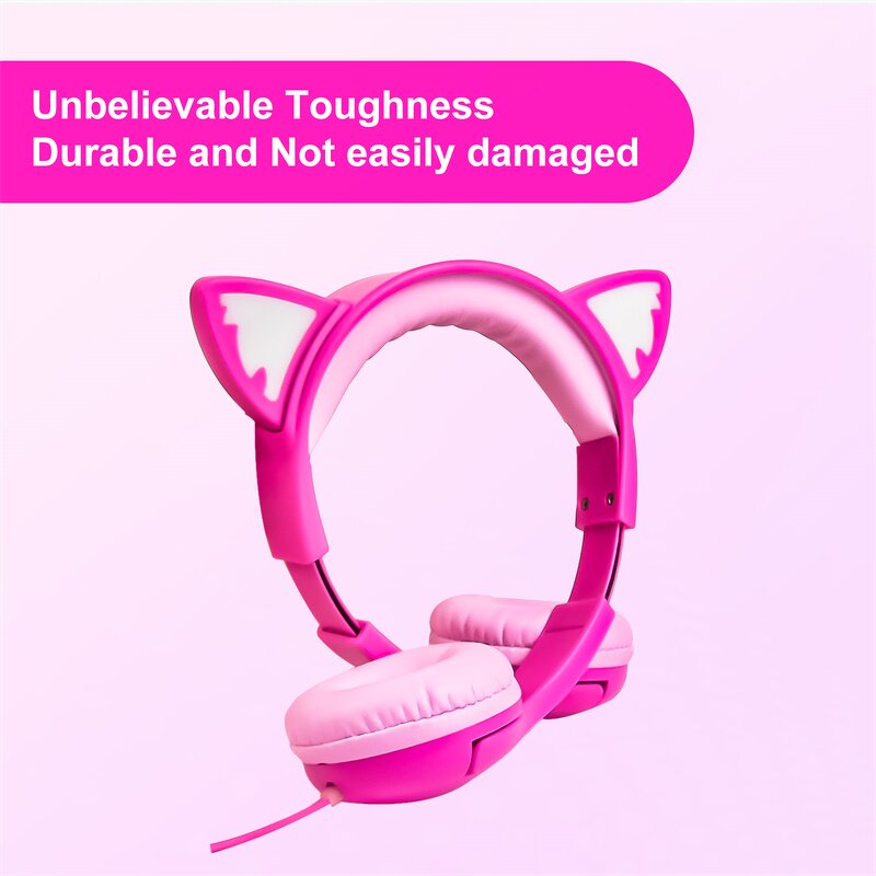 Kids Headphones Manufacturer - OEM Linx Cute 85 DB Volume LED Glowing 3.5mm