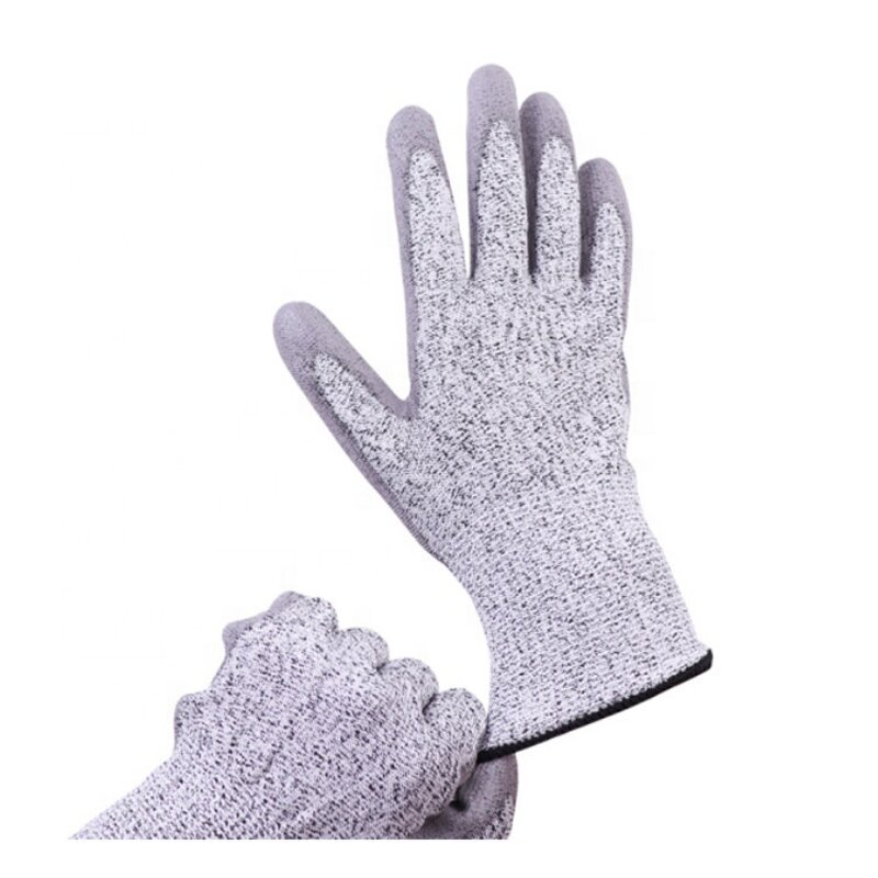 Cut Resistant Gloves Factory - HPPE Liner PU Coating Level 5 EN 388