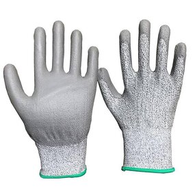 Anti Cut Gloves Factory - HPPE EN388 Glass Garden Level 5 PU Coated
