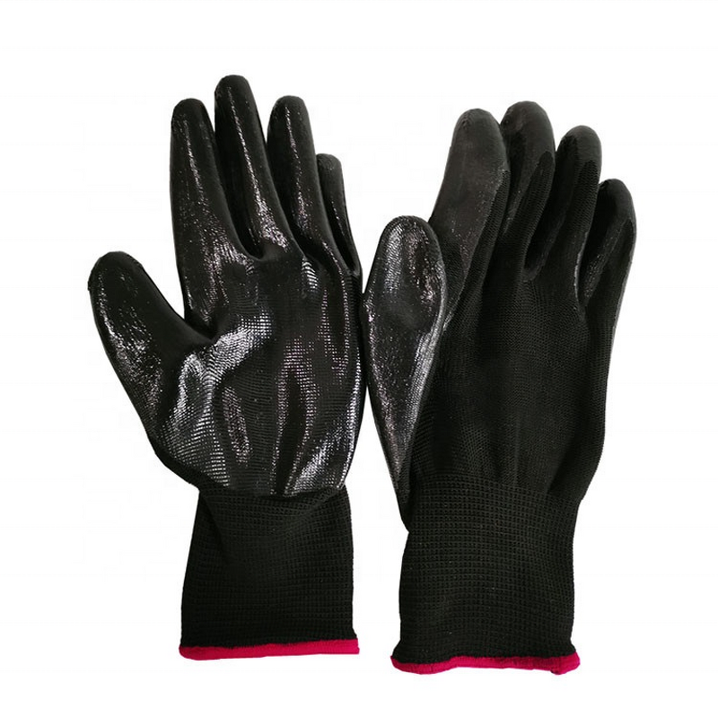 Working Gloves Manufacturer - Polyester Yarn Nitrile Smooth Coated Oleic