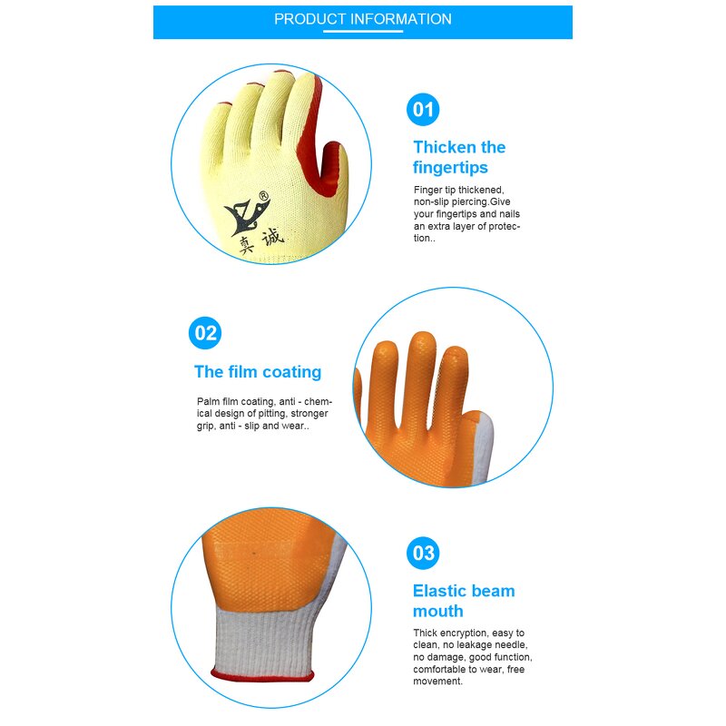 Work Gloves Factory - Hot Selling 300# Latex Coating Strengthen Finger