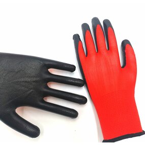 Nitrile Glove Manufacturer - Guantes 13 Gauge Polyester Nitrile Glove