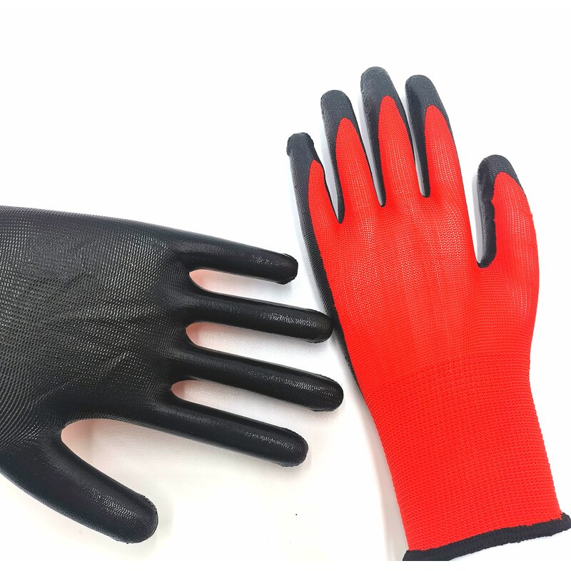Nitrile Glove Manufacturer - Guantes 13 Gauge Polyester Nitrile Glove