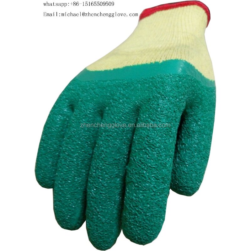 Construction Safety Gloves Manufacturer - High Quality Green Latex Coated