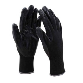 Safety Glove Manufacturer - New Designed 13G Polyester Black Nitrile