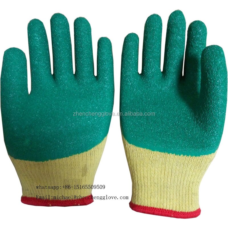 Construction Safety Gloves Manufacturer - High Quality Green Latex Coated