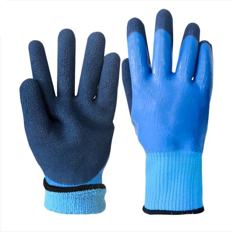 Safety Work Gloves Factory - Winter Polyester Lining Waterproof Latex