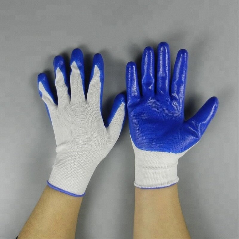 Work Gloves Factory - Guantes 13 Gauge Polyester Nitrile Coated Glove
