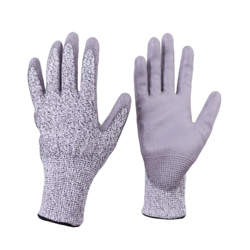 Cut Resistant Gloves Factory - HPPE Liner PU Coating Level 5 EN 388
