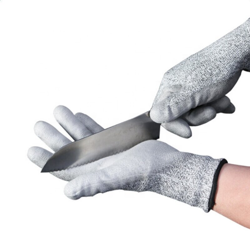 Cut Resistant Gloves Factory - HPPE Liner PU Coating Level 5 EN 388