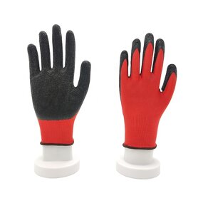 Safety Work Gloves Factory - 13G Polyester Knitted Latex Coated Crinkle