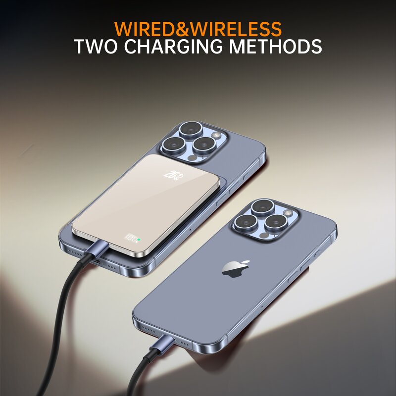 Wireless Power Bank Manufacturer - OEM Qi2 10000mAh Aluminum 3-in-1 20W Fast Magnetic Charger