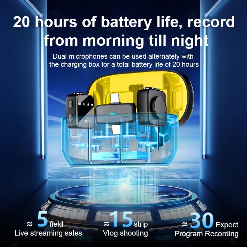 Wireless Condenser Microphone Manufacturer - OEM Long Battery 20ms Low Latency Noise Cancellation