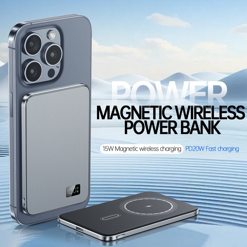 Power Bank Manufacturer - OEM 3-in-1 Ultra Portable 10000mAh LED Display Magnet Fast Wireless
