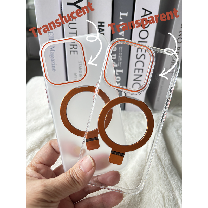 Magnetic Phone Case Manufacturer - Wholesale Luxury TPU+PC Shockproof Matte Metal Ring Kickstand