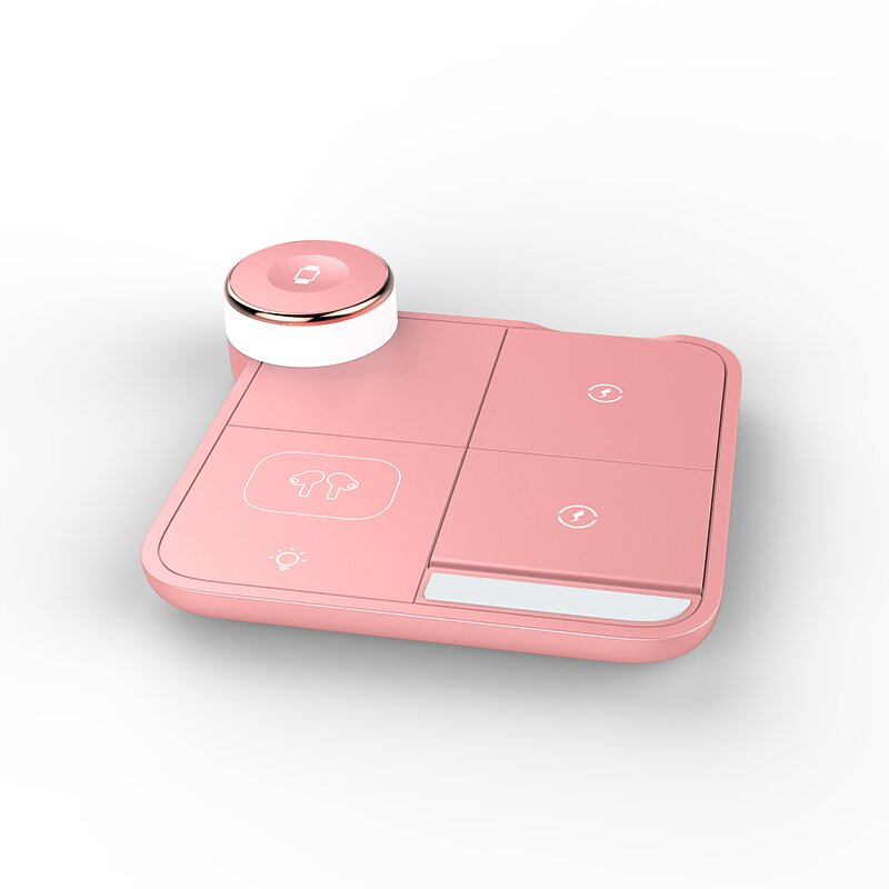 Wireless Charger Manufacturer - OEM 15W Fast Charging ABS Foldable 4-in-1 with Integrated Lamp