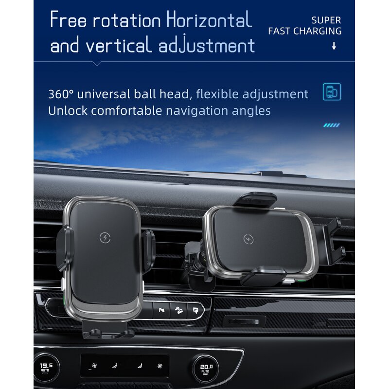 Car Phone Holder Manufacturer - Wholesale 15W Electric Qc3.0 Charging Mount Magnetic Wireless