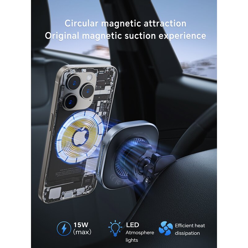 Car Wireless Charger Manufacturer - OEM 15W Strong Magnetic Fast Charging Car Phone Holder