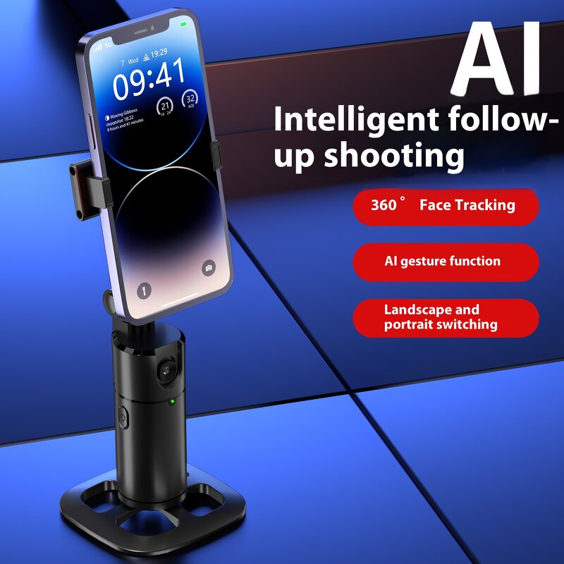 Selfie Stick Manufacturer - OEM Q1 Smart 360° Rotation AI Auto Face Tracking Mobile Stand Gimbal