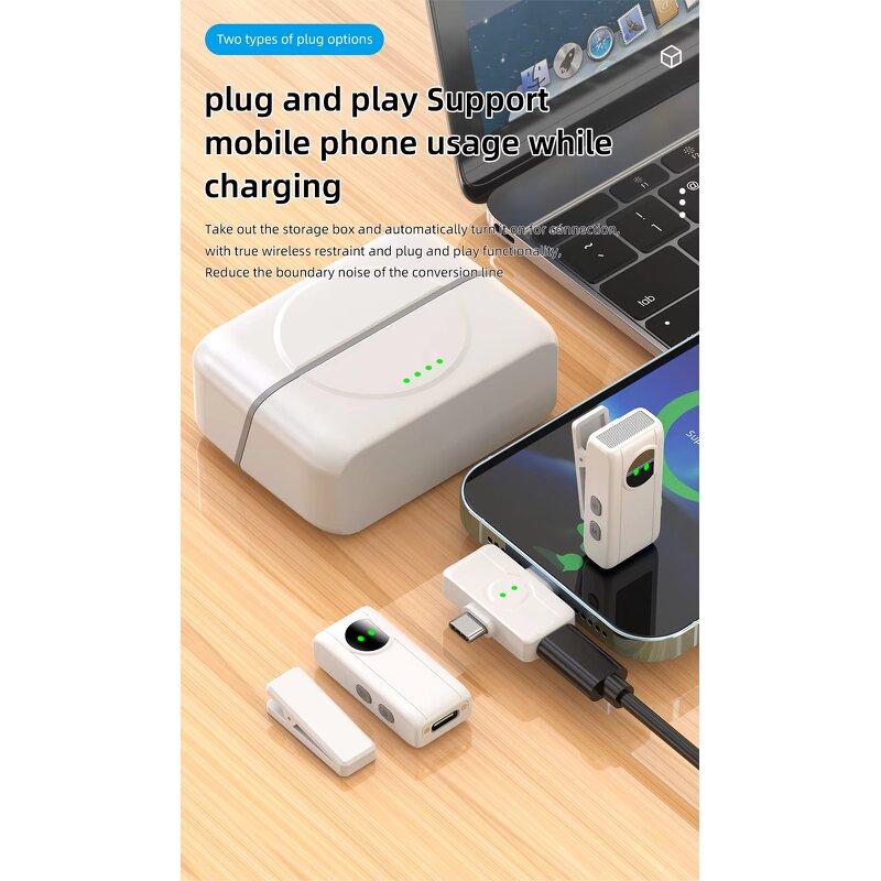 Wireless Lavalier Microphone Manufacturer - OEM K80 2.4G CD Omni-directional TYPE-C Magnetic