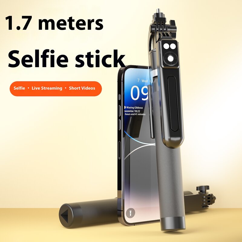 Selfie Stick Manufacturer - OEM 170cm Telescopic Stainless Steel with Light Bluetooth Foldable