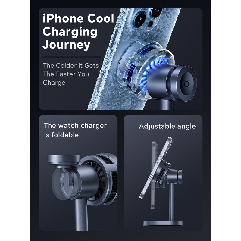 Wireless Charger Manufacturer - OEM W98 3-in-1 15W Fast 2025 Creative Aluminum Alloy TEC