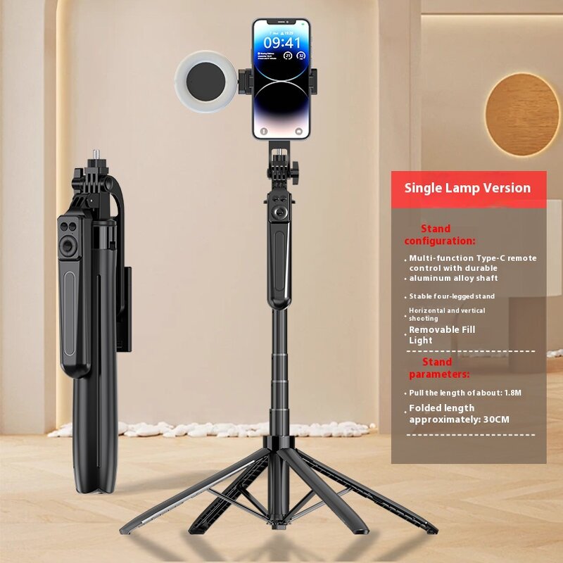 Selfie Stick Manufacturer - OEM A17 Portable 360 Rotation ABS Alloy Wireless Remote Rechargeable