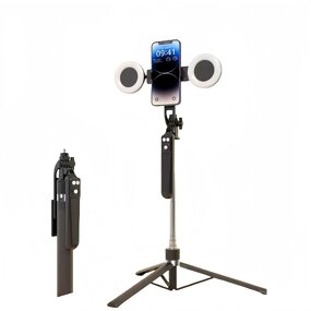 Selfie Stick Manufacturer - OEM 1.7Meter with B16 Phone Stand LED Fill Light Remote Control