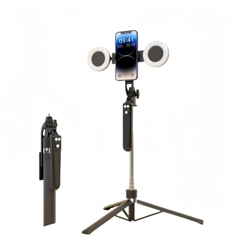 Selfie Stick Manufacturer - OEM 1.7Meter with B16 Phone Stand LED Fill Light Remote Control