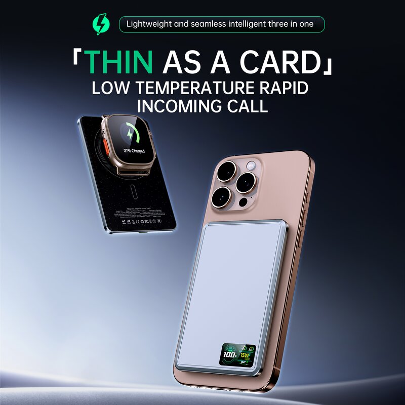 Power Bank Manufacturer - OEM Custom Logo 10000mAh Ultra-Portable LED Display Magnet Wireless