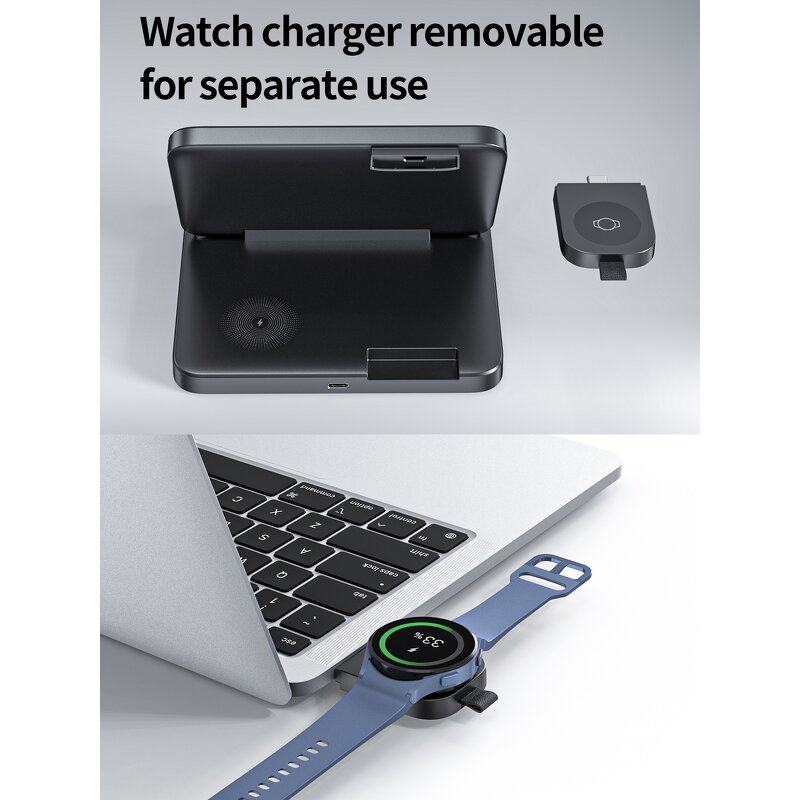 Wireless Charger Manufacturer - OEM 2025 Multi-Function 15W Fast Dock Foldable 3-in-1