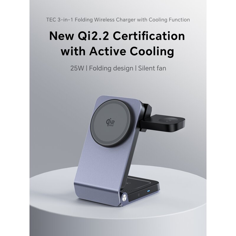 Wireless Charger Manufacturer - OEM New Desktop 25W Foldable 3-in-1 Fast for Phone Earphone