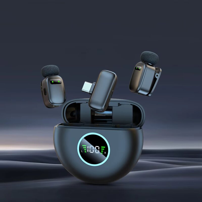 Wireless Lavalier Microphone Manufacturer - OEM K20 Double 2 MIC Light-weight Noise Reduction