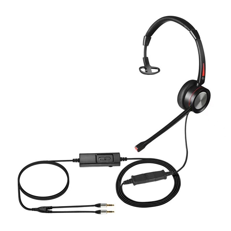 Call Center Headset Manufacturer - OEM Noise Cancelling QD to PC Cable with Microphone