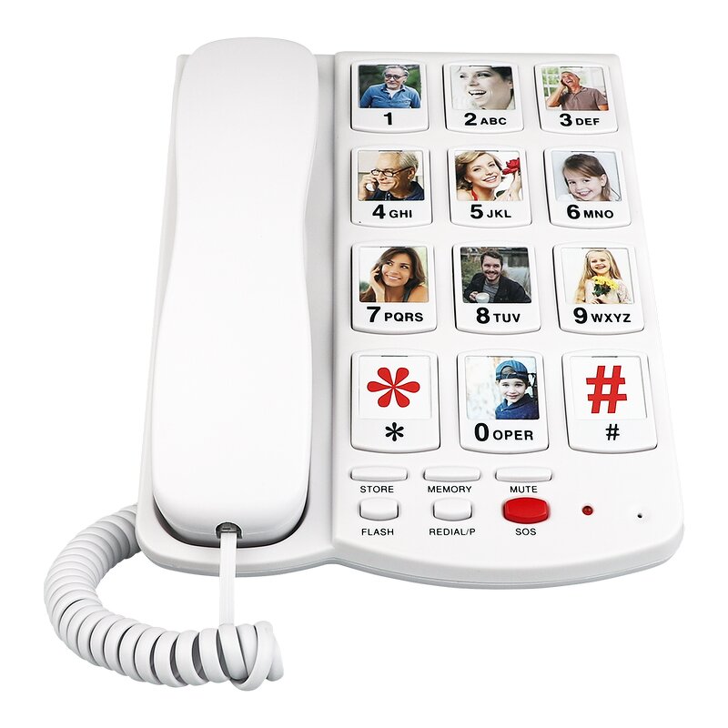 Telephone Manufacturer - OEM Double Key Memory Big Button for Elderly Ringtone Adjustable
