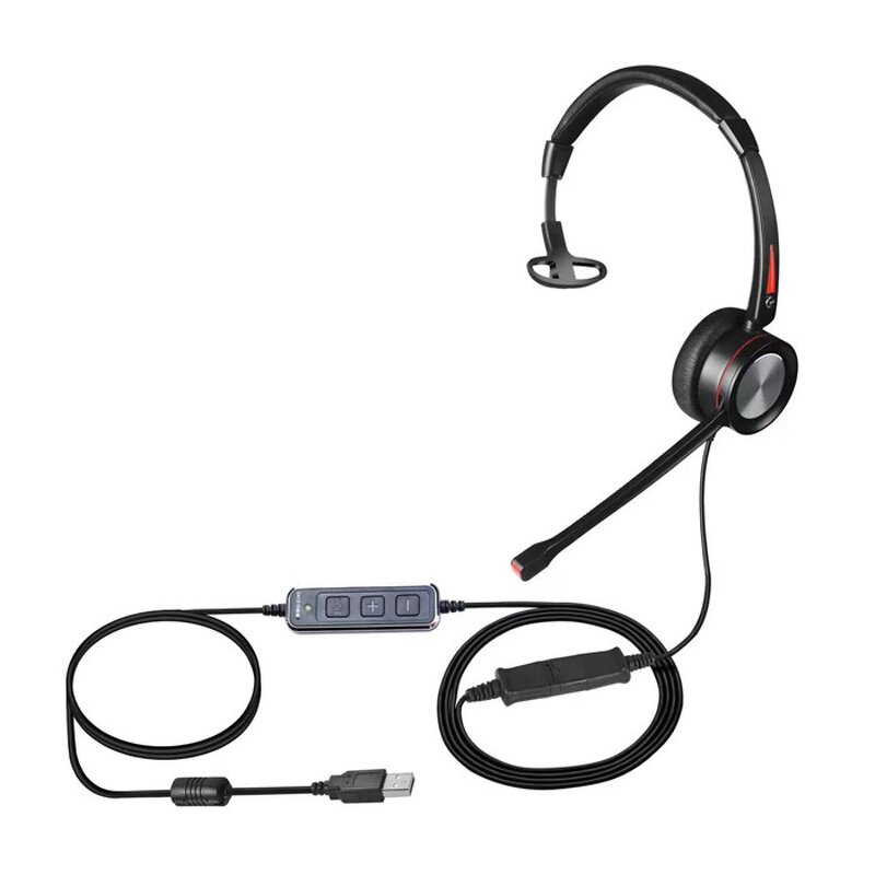 Call Center Headset Manufacturer - OEM Noise Cancelling QD to PC Cable with Microphone