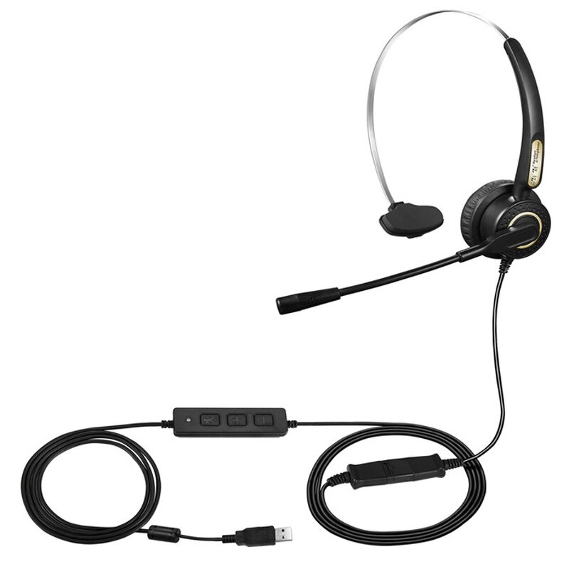 Call Center Headset Manufacturer - OEM Opptel Noise Cancelling QD USB RJ9 Connector
