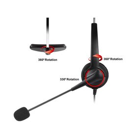 Wired Headset Manufacturer - OEM Office Contact Center with RJ11 Plug