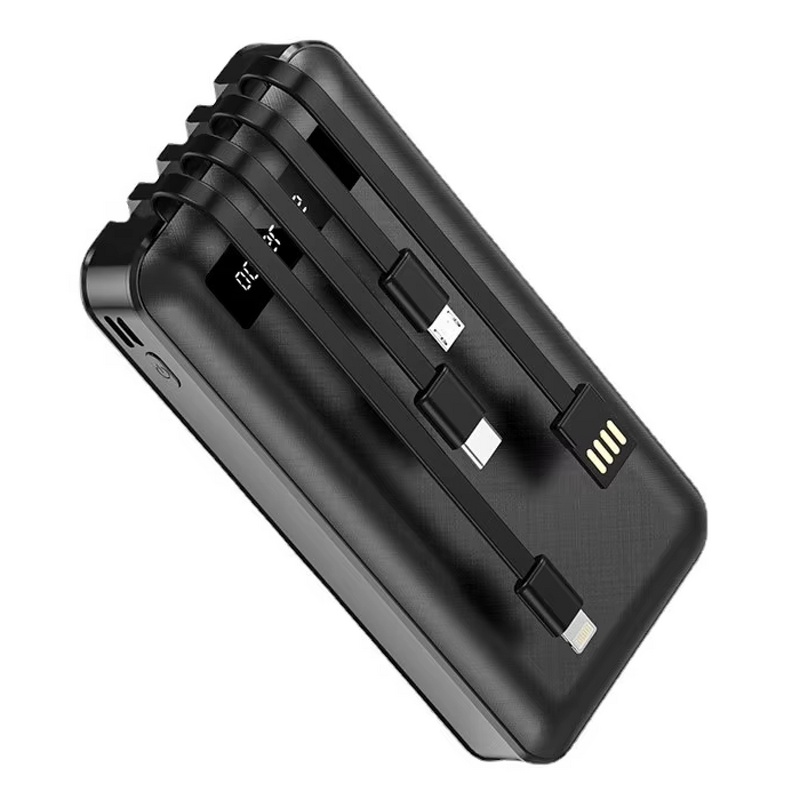 Portable Power Bank Manufacturer - OEM Hot Sales 10000mAh with Four Cable for Mobile