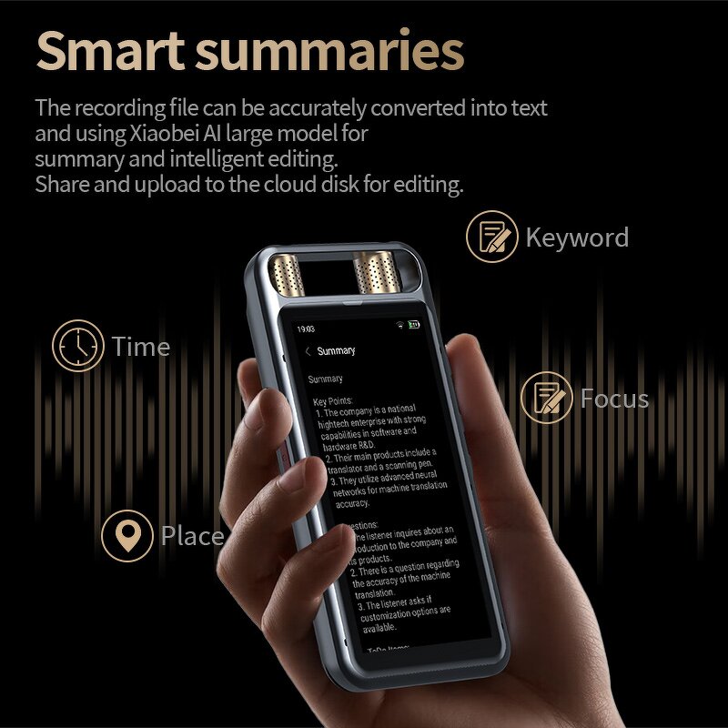 AI Voice Recorder Factory - M5 Smart 5-inch HD 134 Languages MP3