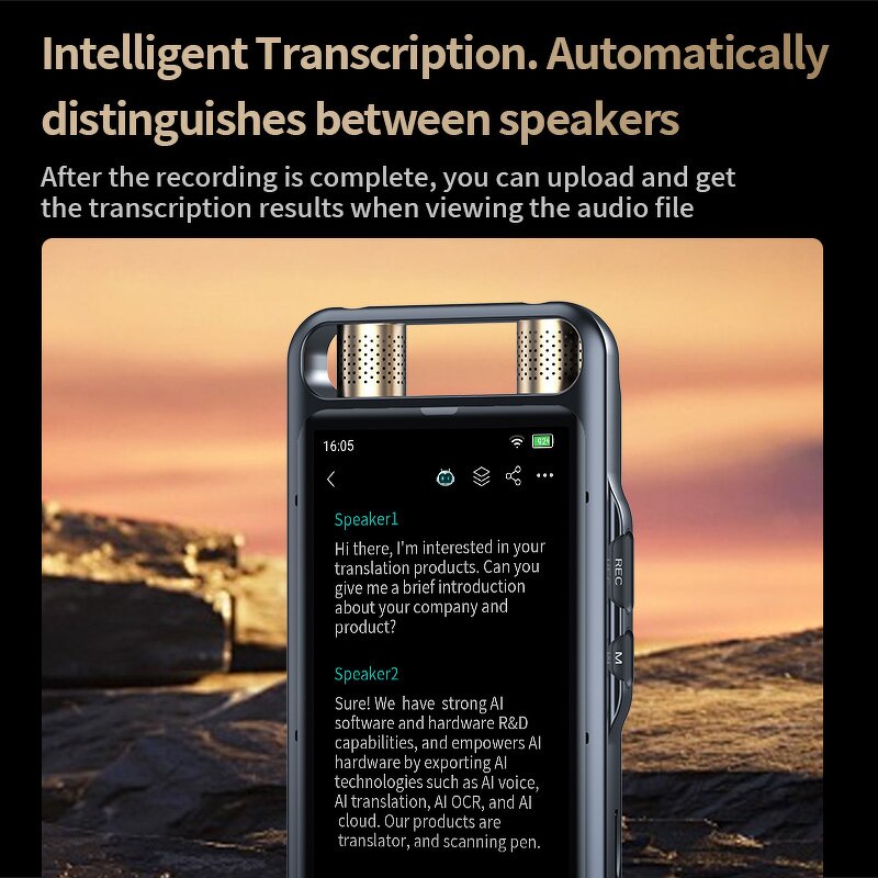 AI Voice Recorder Factory - M5 Smart 5-inch HD 134 Languages MP3