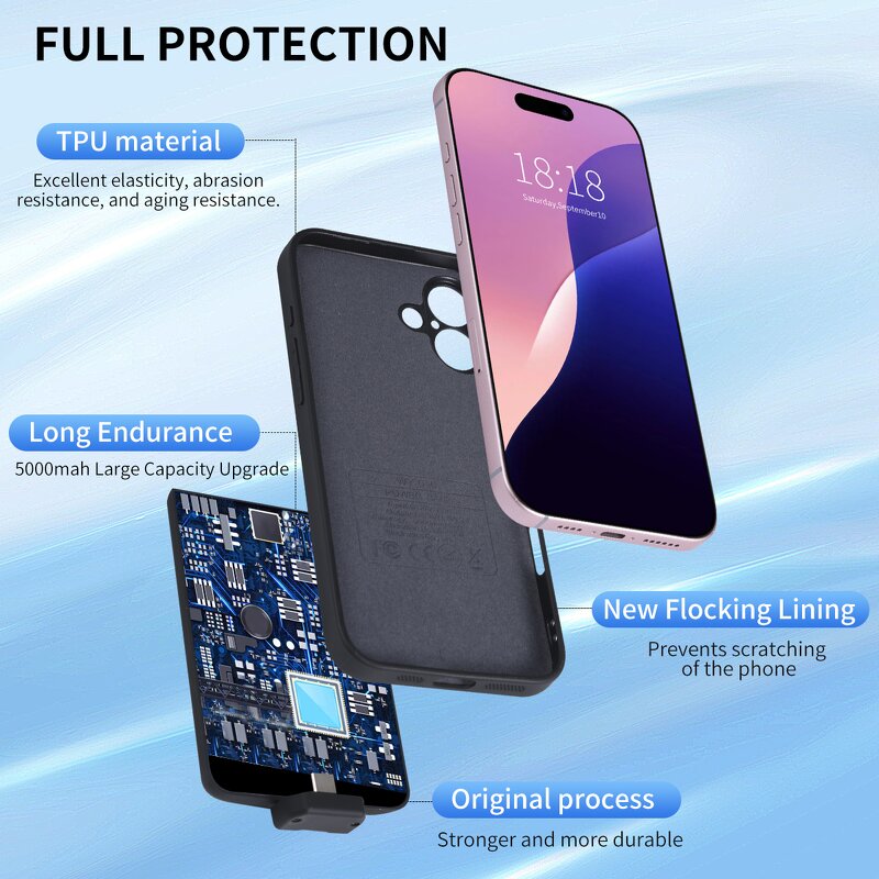 Power Bank Battery Case Factory - 2025 New Slim 5000mAh Li-Polymer Case