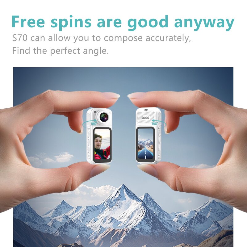 Thumb Action Camera Manufacturer - S70 Magnetic 180° Rotation 2.7K HD