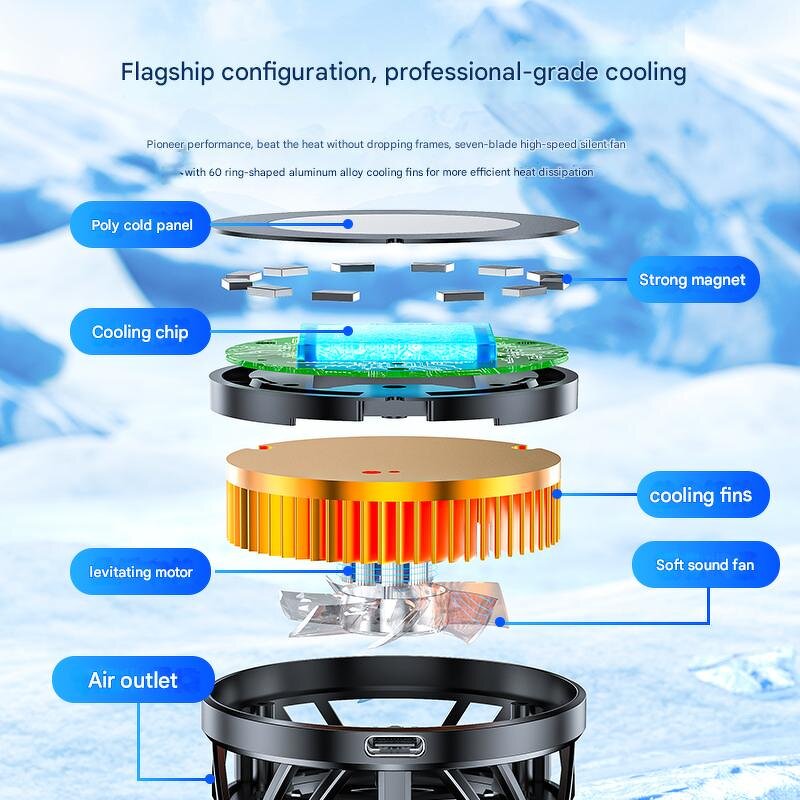 Phone Radiator Manufacturer - GT31 15W Fast Ice Magnetic Back Clip Cooler