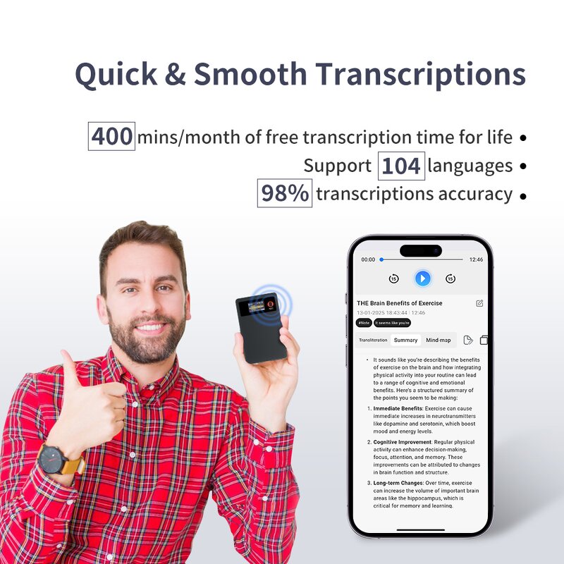 AI Voice Recorder Manufacturer - ChatGPT40 Smart MP3 App Transcribe