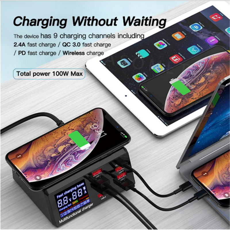 USB Charging Stations Factory - Multi-port 8port Wireless with PD3.0