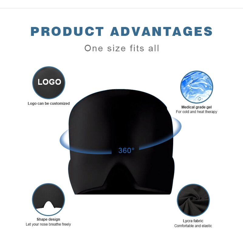 Cooling Gel Headband Manufacturer - OEM Neck Wrap Face Mask for Migraine Headache Relief