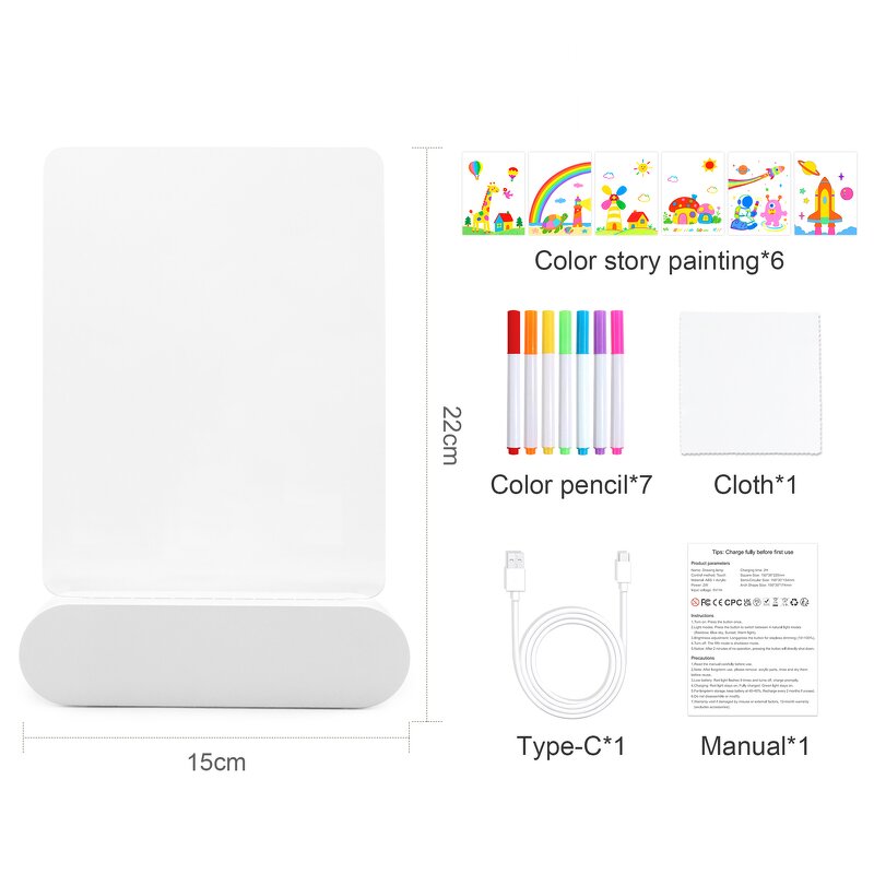 LED Drawing Pad Manufacturer - OEM Creative Colorful with Erasable Acrylic Pens Memo